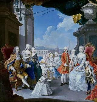 Empress Maria Theresa with her family.