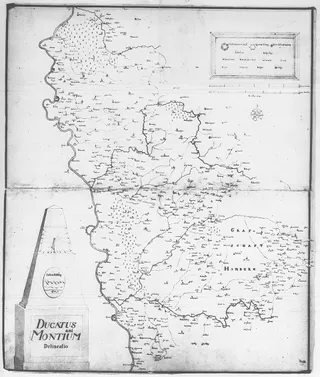 Topographia Ducatus Montani: Übersichtskarte des Herzogtums Berg (1715)