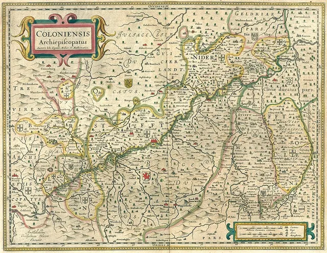 Karte des Erzstifts Köln (Blaeu 1645, Coloniensis Archiepiscopatus)