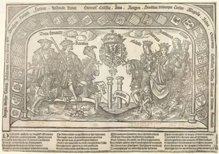 Zes kinderen van Filips de Schone en Johanna van Castilië te paard