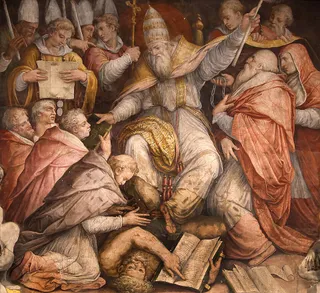 Die Exkommunikation Friedrichs II. durch Papst Gregor IX. (Giorgio Vasari)