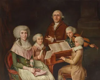 Mozart und Thomas Linley bei der Familie Gavard des Pivets in Florenz