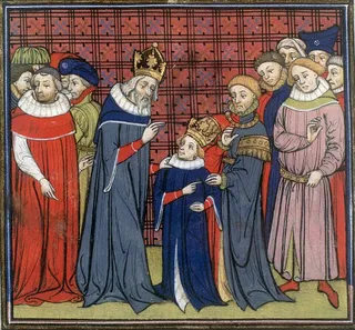 Karl der Große und Ludwig der Fromme (Grandes Chroniques de France)