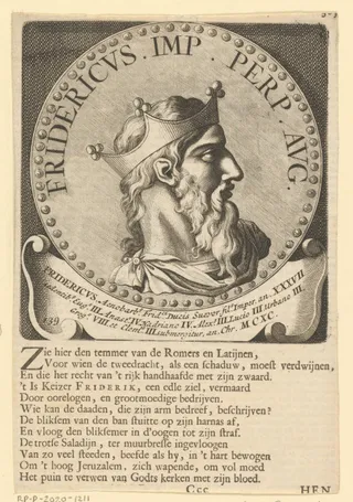 Portret van Frederik I Barbarossa, keizer van het Heilige Roomse Rijk