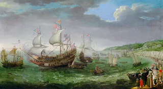 The embarkation of the Elector Palatinate Frederick V in the 'Prince Royal' at Dover