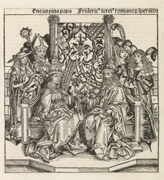 Eneas pius papa / Frideric[us] terci[us] romanor[um] i[m]perator