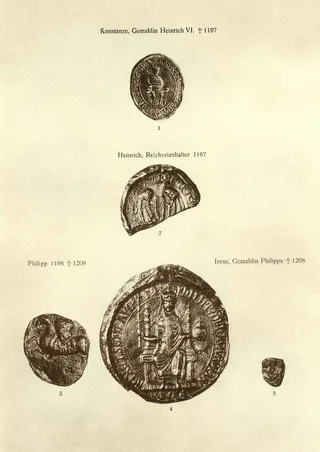 Siegel Konstanze, Gemahlin Heinrich VI, Heinrich, Philipp u. a. (Posse, Tafel 24)