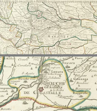Duchy of Mantua and region, with Guastalla, 1703