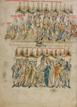 Familie Bertholds IV, die Vermählung der hl. Hedwig und Heinrichs