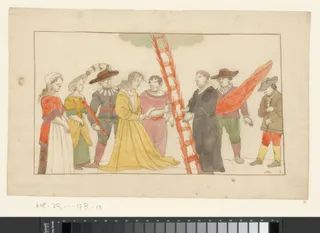 Martin Luther biedt een vrouw een stekelige ladder naar de hemel aan