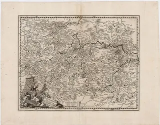 Herzogtum Lothringen (LOTHARINGIA DUCATUS Hertzogtum Lothringen.) - Kupferstich …