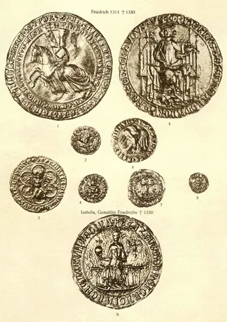 Siegel Friedrich der Schöne, Isabella, Gemahlin Friedrichs (Posse, Tafel 53)