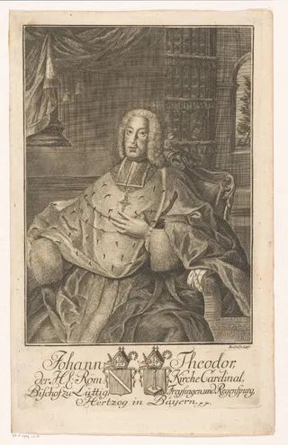Portret van Johann Theodor von Bayern, bisschop van Regensburg en Luik