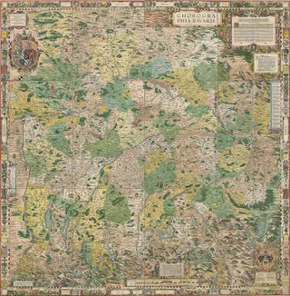 Philipp Apians Bairische Landtafeln von 1568 (alle 24 Tafeln zusammengesetzt)