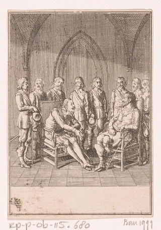 Maximiliaan van Beieren in onderhandeling met Wallenstein