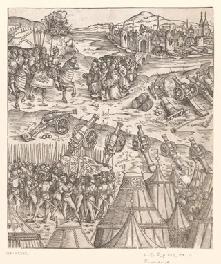 Historische voorstellingen op de triomfboog van keizer Maximiliaan I, keizer van het Heilige Roomse Rijk