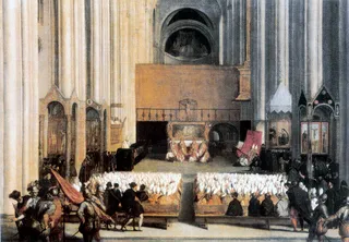 Das Konzil von Trient (dreiundzwanzigste Sitzung, 15. Juli 1563, im Mittelschiff der Kathedrale San Vigilio, Trient)