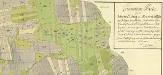 Utsnitt av lantmäterikarta av Anders Wadman år 1748