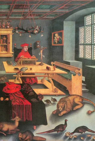 Kardinal Albrecht von Brandenburg als hl. Hieronymus