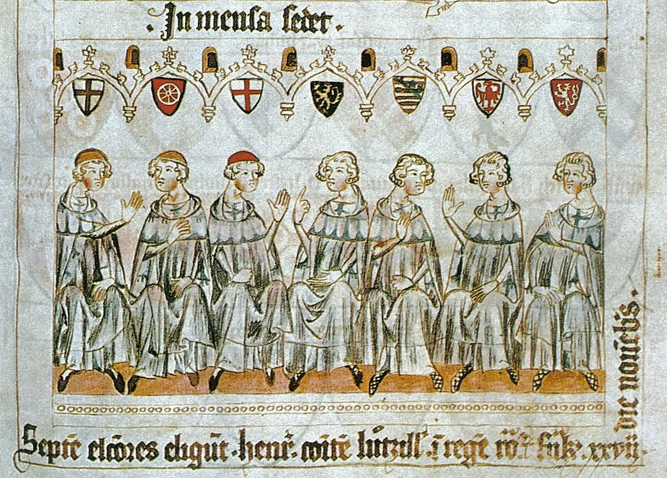 Die sieben Kurfürsten wählen Heinrich VII. zum König (Balduineum)