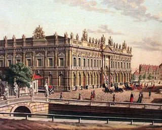 Berlin: Ansicht des Zeughauses und der Opernbrücke