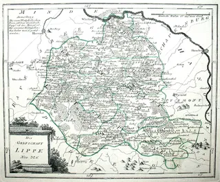 Die Grafschaft Lippe. Nro. 326. Kolorierter Kupferstich