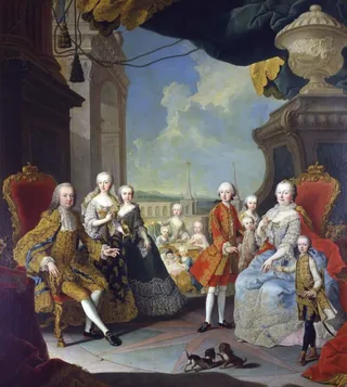 Franz I. Stephan und Maria Theresia im Kreise der Familie