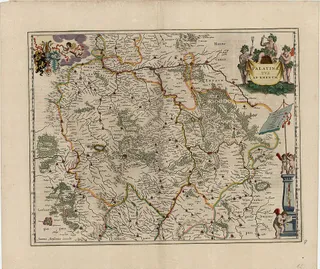 Rheinpfalz (PALATINATVS AD RHENVM) - Kupferstich in altem Kolorit - lateinisch - ca …