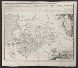 Carte Itineraire par le Pays de l'Electorat De Saxe faisant voir les Grands Chemins depuis …